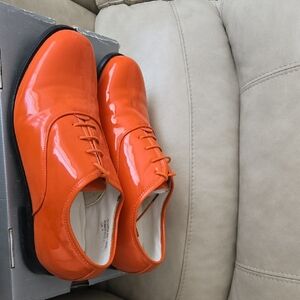 Men's Patent Orange Dress Shoes Size US11 Bright Colored Tuxedos